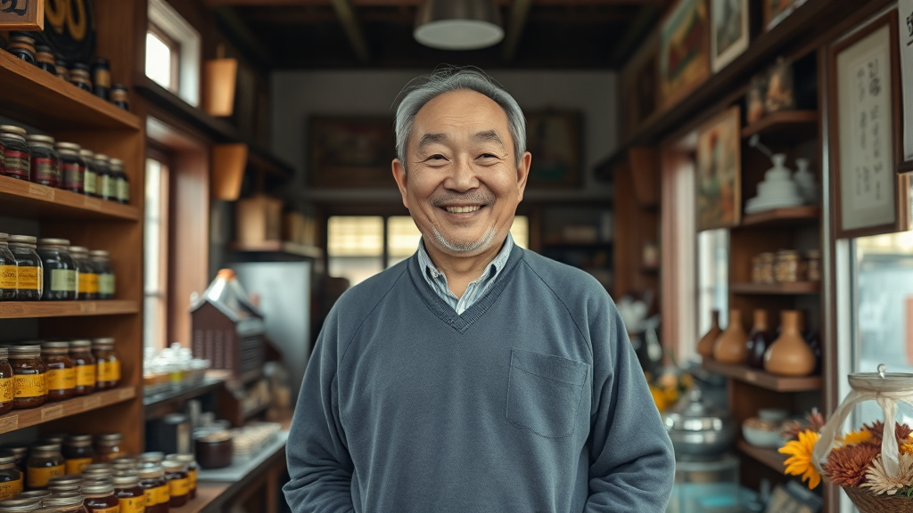 소규모지만 안정적인 가게를 운영하고있는 실버세대의 모습